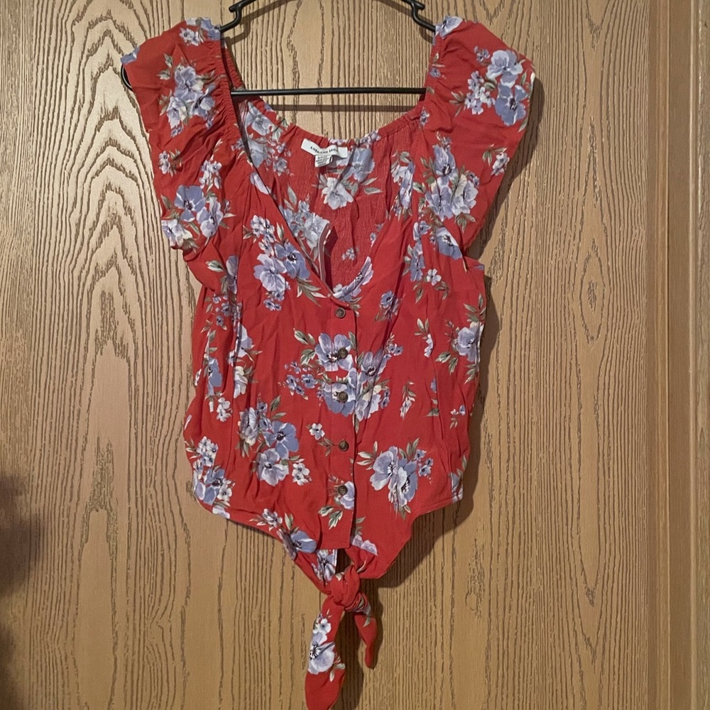 American Eagle floral crop top, size S
